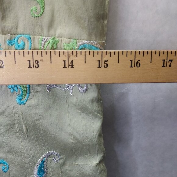 Laundry by Shelli Segal Silk Babydoll Dress 12 Embroidery Paisley Mint Vintage - Picture 14 of 16
